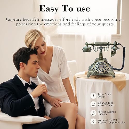 Miniatura 3 de Libro de invitados de audio, teléfono de boda, teléfono de audio, estilo vintage, mensaje de audio para graduación, fiesta de jubilación,