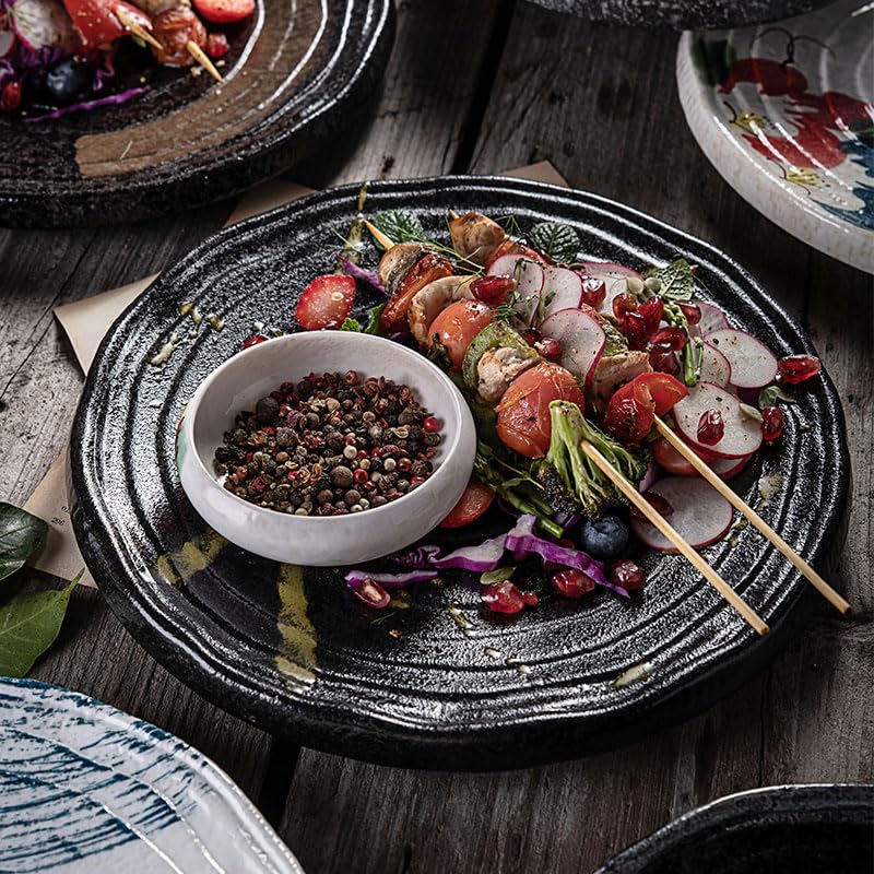 Talerz na przekąski Pojemniki na przekąski Japoński styl Ceramiczny talerz do sushi Kreatywna zastawa stołowa Talerz obiadowy Talerz na warzywa Płaski talerz Talerze deserowe Taler(C)