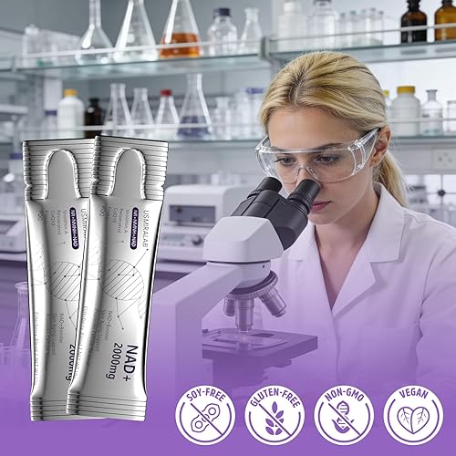 Miniatura 7 de Paquetes de suplemento NAD+  Líquido de 1000 mg  Ribosida avanzada de nicotinamida, trans-resveratrol, PQQ y complejo de quercetina para energía