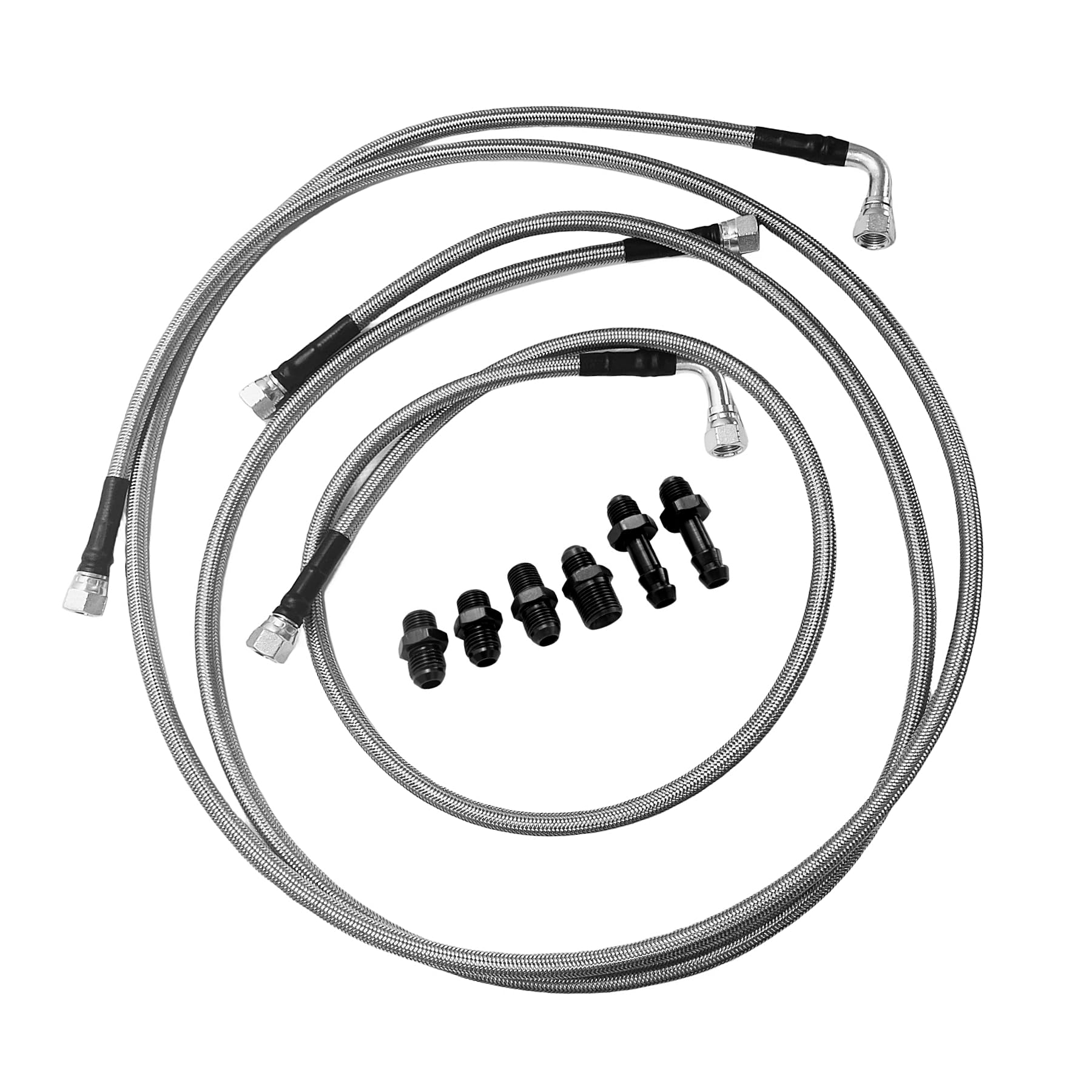 Generic 47RE Transmission Cooler Lines Kit - Silver Rubber with