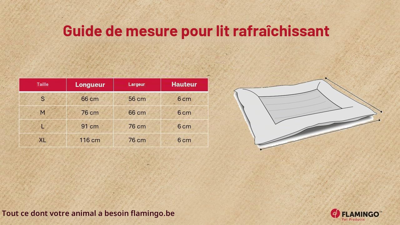 Flamingo Tapis rafraichissant Chien - lit rafraîchissant Gris 91x76x6 cm - Polyester avec Gel - imperméable - Pliable - Facile à Nettoyer - été - Type Tapis rafraichissant Chat