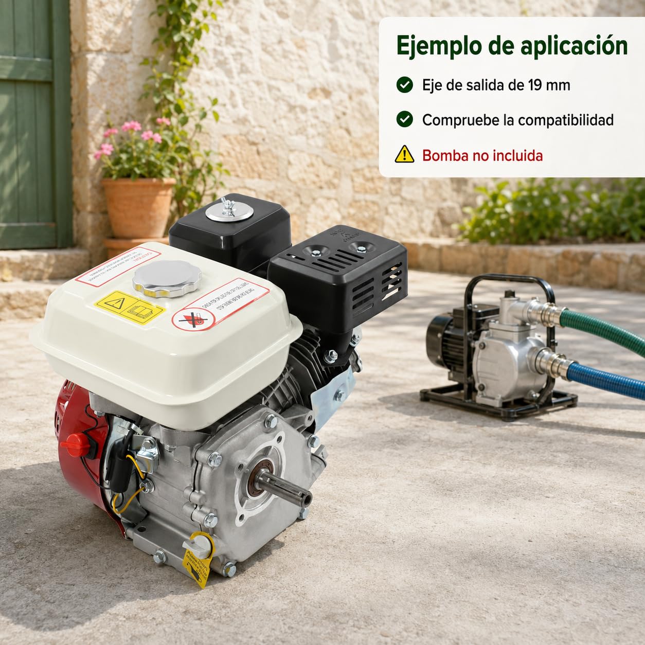 Motor de gasolina de 4 tiempos de 7,5 CV 212 cc con eje de levas de 19 mm | Motor multiusos refrigerado por aire con sensor de aceite y depósito de 3,6 L para generador de bomba kart y cortacésped