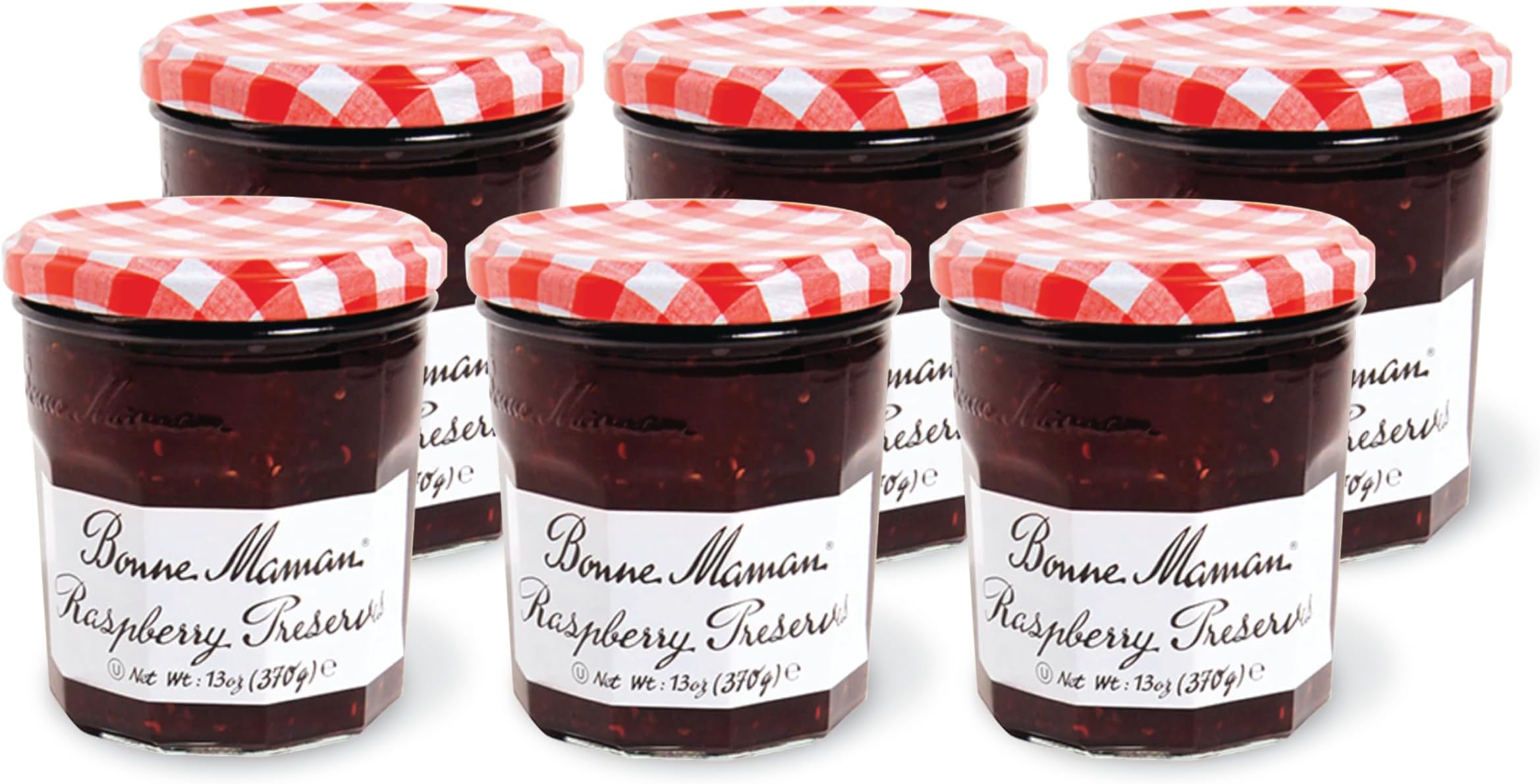 Raspberry Preserves, 13 oz Glass Jars (Pack of 6) – Non-GMO, Made with Simple Ingredients