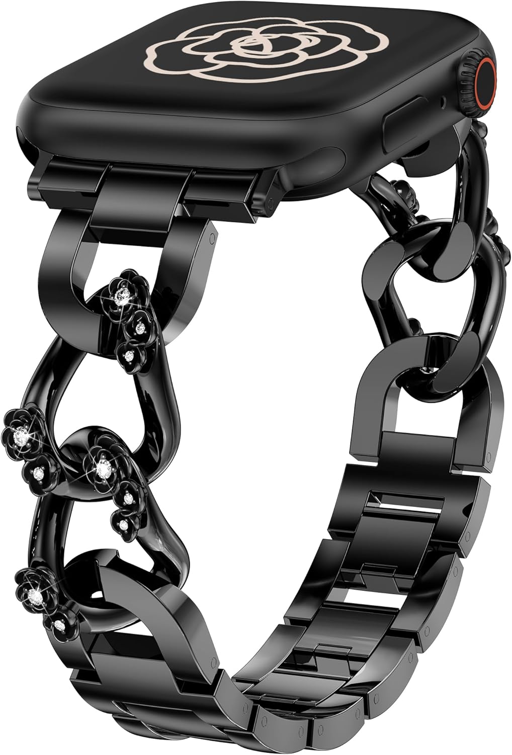 Wearlizer Compatible with Apple Watch Bands for Women 41/40/38/44/45/46/49/42mm, Dressy Fancy Bling Metal Chain Strap Pretty Designer Bracelet for iWatch Series 11 10 9 8 7 6 5 4 3 SE/Ultra 3 2 1