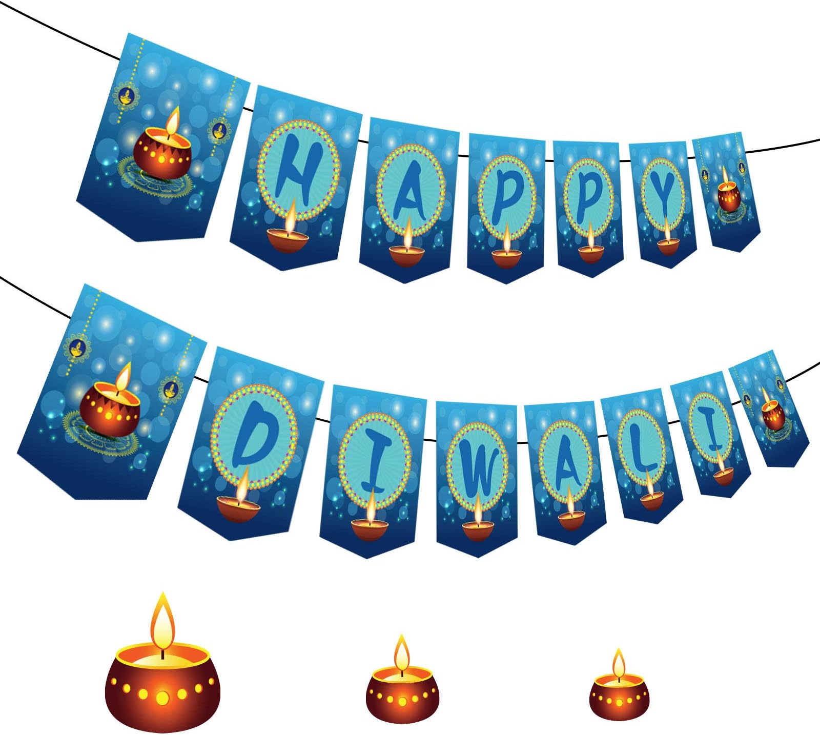 Happy Diwali Banner NOT NEED DIY Diwali Decorations Deepavali Decorations Mother Laxmi Happy for Festival of Lights Party Banner