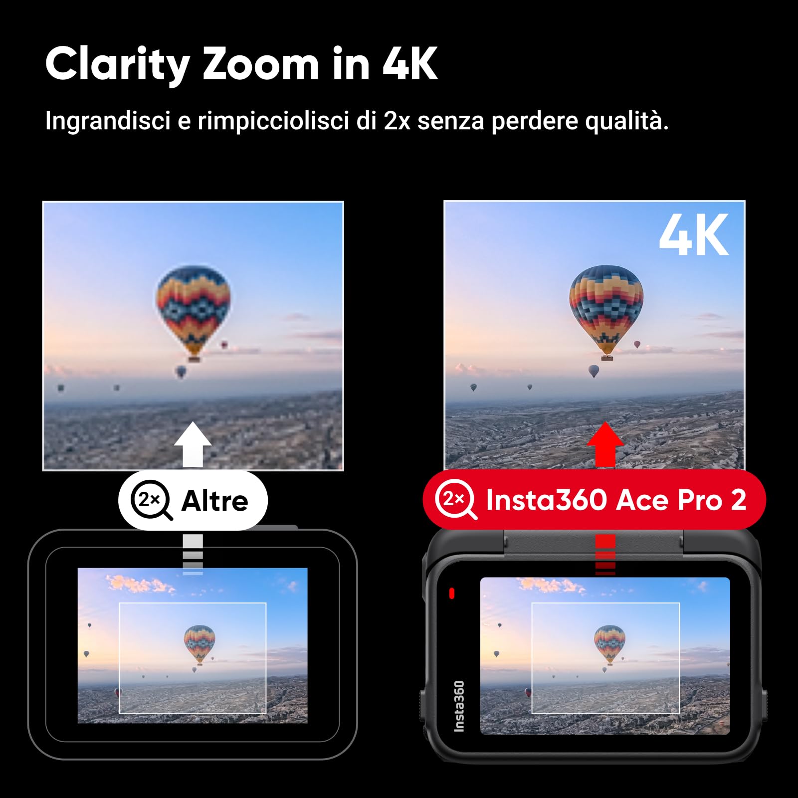 Insta360 Ace Pro 2 Standard Dual Battery Bundle -8K Action Camera impermeabile co-progettata con Leica, sensore da 1/1,3"", doppio chip AI, luce bassa, audio superiore, schermo flip
