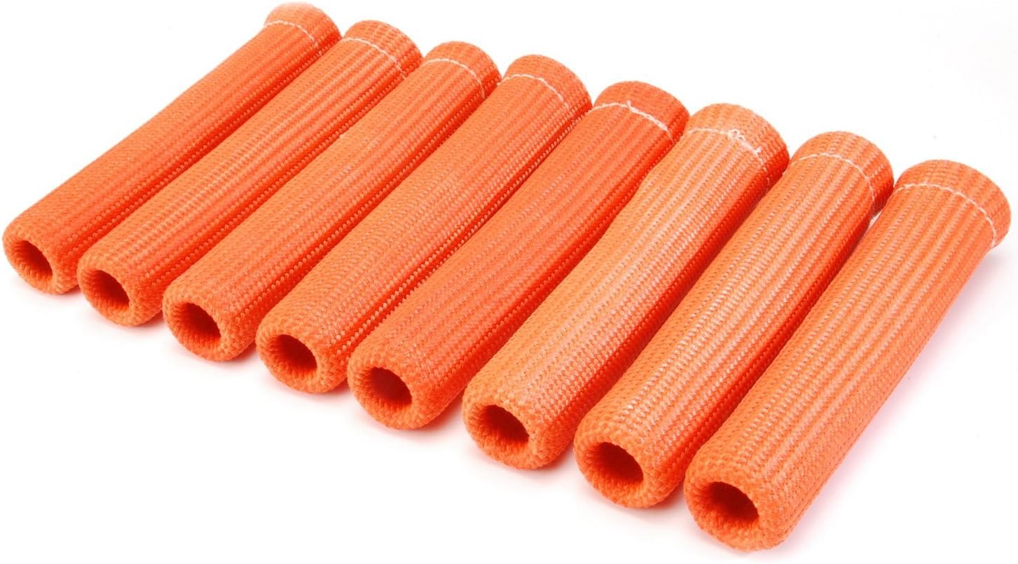 Design Engineering Protect-A-Boots Silver 6" Spark Plug Boot Protector Sleeves (Pack of 8) – Heat-Resistant Sleeves to Protect Spark Plug Boots from Extreme Heat and Wear in Engines