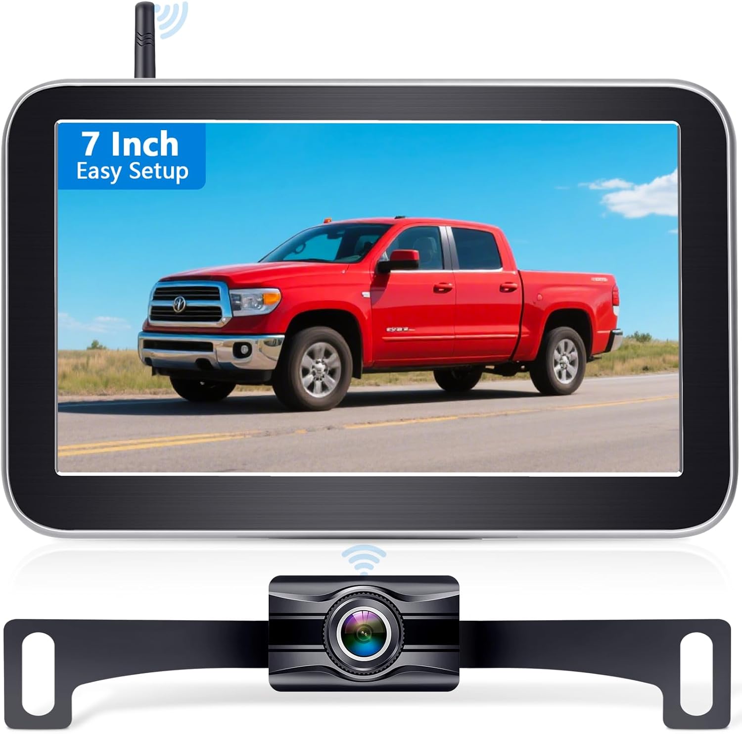 Wireless Backup Camera for Trucks – 7 Inch Monitor, HD 1080P, Color Night Vision, 2 Channels, IP69 Waterproof Backup Camera for Pickups, Cars – Easy Install for Towing & Parking Wireless Backup Camera for Trucks – 7 Inch Monitor, HD 1080P, Color Night Vision, 2 Channels, IP69 Waterproof Backup Camera for Pickups, Cars – Easy Install for Towing & Parking