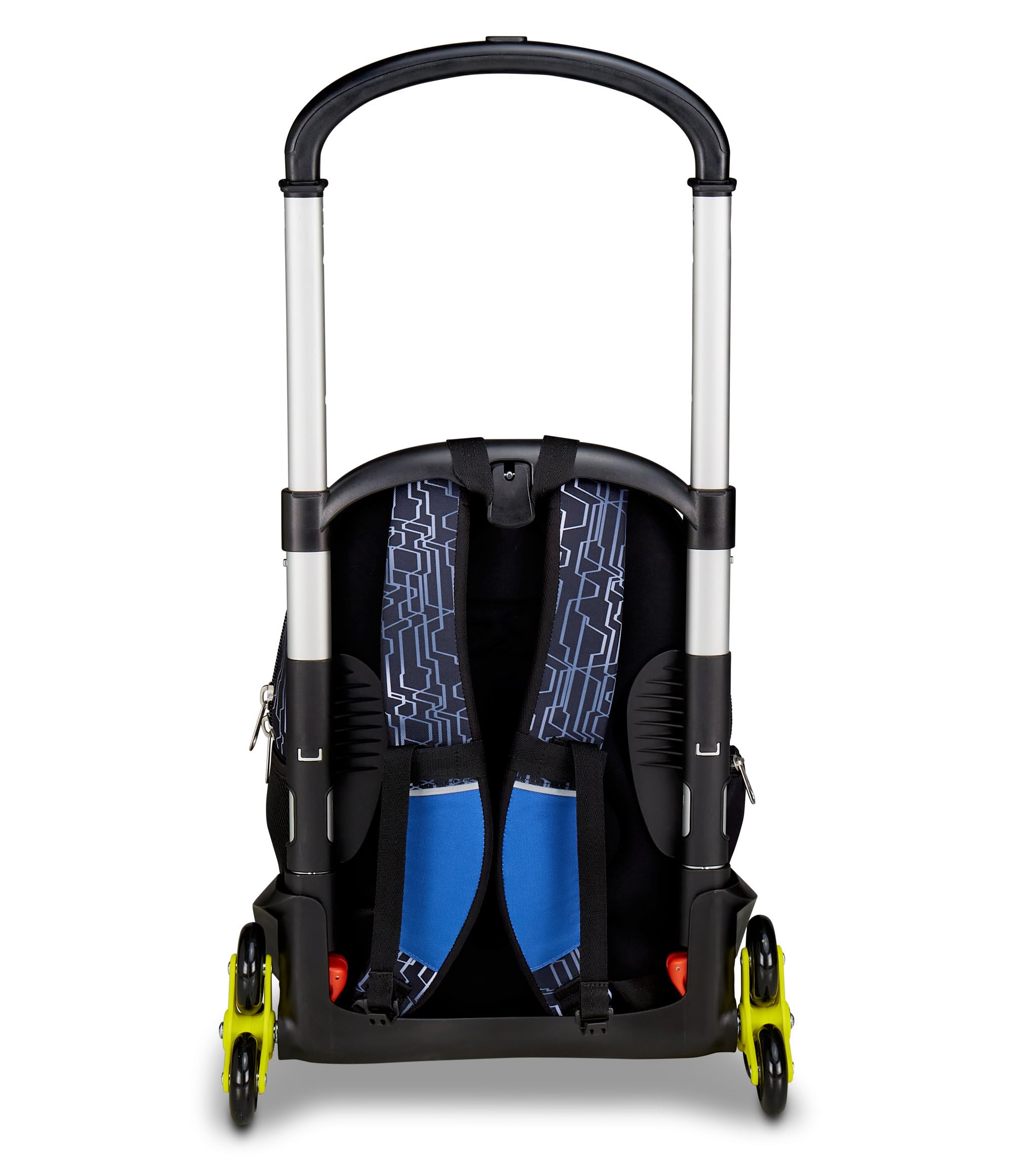 Seven Trolley Scuola Flex 3 Ruote, Blu Giallo, Zaino Con Carrello Sganciabile Da 31 Litri, Con Tasca PC, Tasca Borraccia, Multiuso, Maneggevole e Confortevole, Scuole Medie e Superiori, Ragazzo