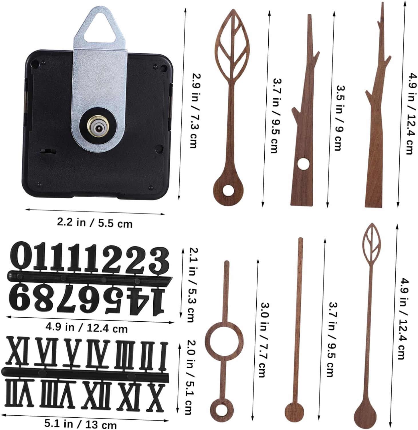 4sets Replacement Clock Hands Clock Movement Battery Operated Mechanism