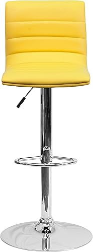 Miniatura 30 de Flash Funiture silla de bar ajustable con base cromada, Vinilo, Negro Negro -,Blanco,Marrón,Borgoña,Verde,Gris,Naranja,Púrpura,Rojo