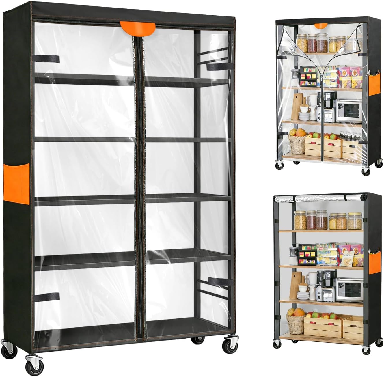 Shelf Cover Wire Shelving Rack Dust Cover,dustproof, Waterproof, Sunscreen, Front Transparent Panel Design for Easy Viewing (48" Wx18 Dx82 H)