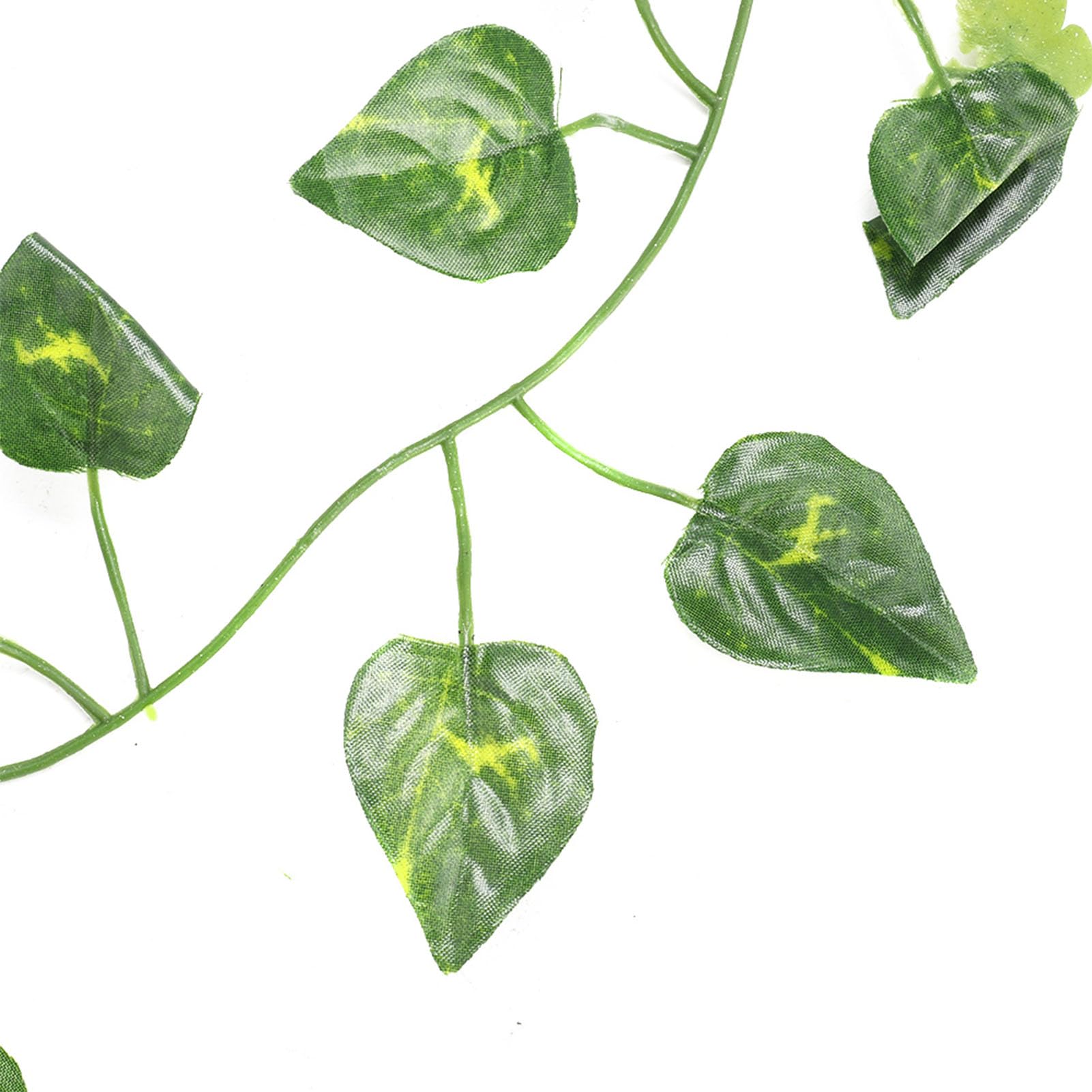6.89ft Reptiles Artificielle Vigne en Plastique Faux Feuilles Suspendues Vert Simulation Plante Flexible Jungle Vines Grimpeur pour Reptiles Lézard Caméléon Habitat Décor(#1)