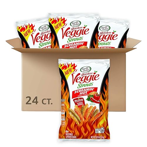 Sensible Portions Pajitas vegetales de jardín Screamin Hot 075 onzas paquete de 24