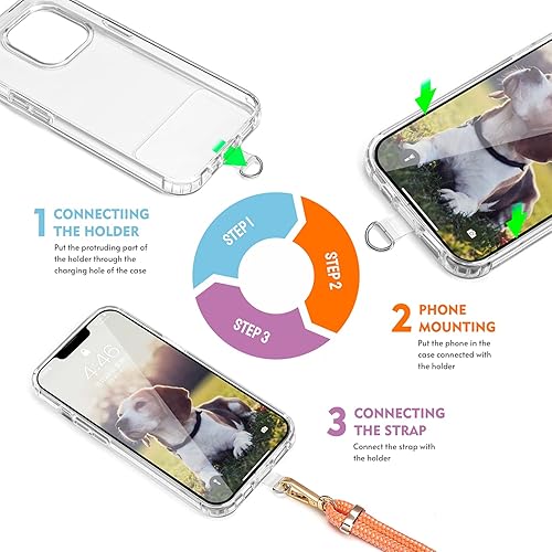 Miniatura 7 de 2 almohadillas de cordón ajustable para teléfono celular, correa para el cuello universal para teléfono celular + 2 piezas de parche de teléfono