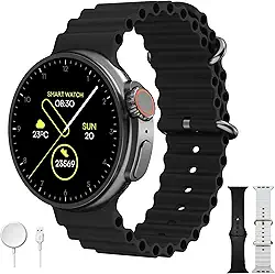 Smartwatch Relógio Inteligente Redondo Ultra Pro 9 - Esportes, Ligação, Notificação, Jogos (Chumbo)