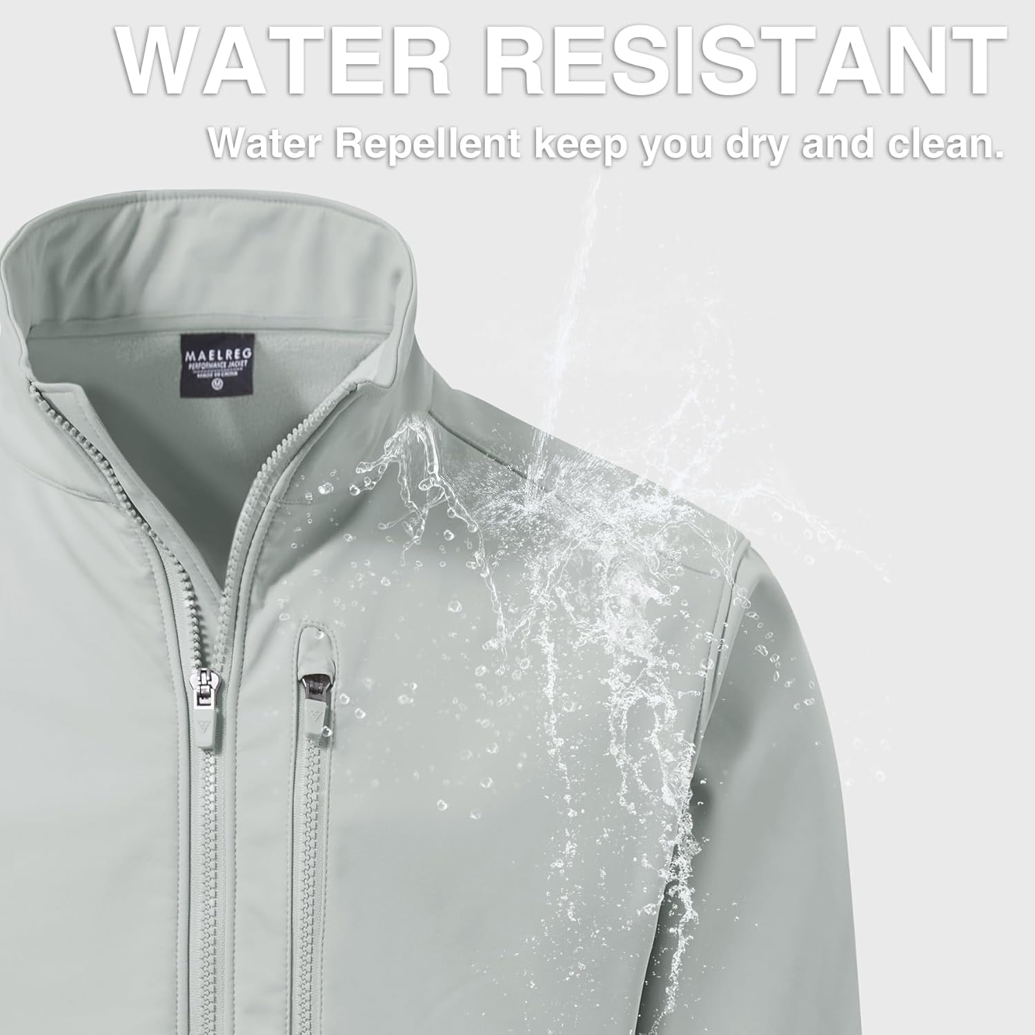 M MAELREG Men's Lightweight Softshell Jacket Fleece Lined Water Resistant Golf Windbreaker Winter Outdoor Hiking Warm Jacket - Image 6