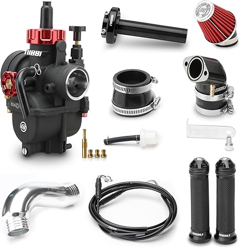NIBBI Carburador PE26mm para GY6 150CC Motor de 4 tiempos 152157QMJ QMI152157 Scooter ciclomotor con colector de admisión Filtro de aire de 1.890 in