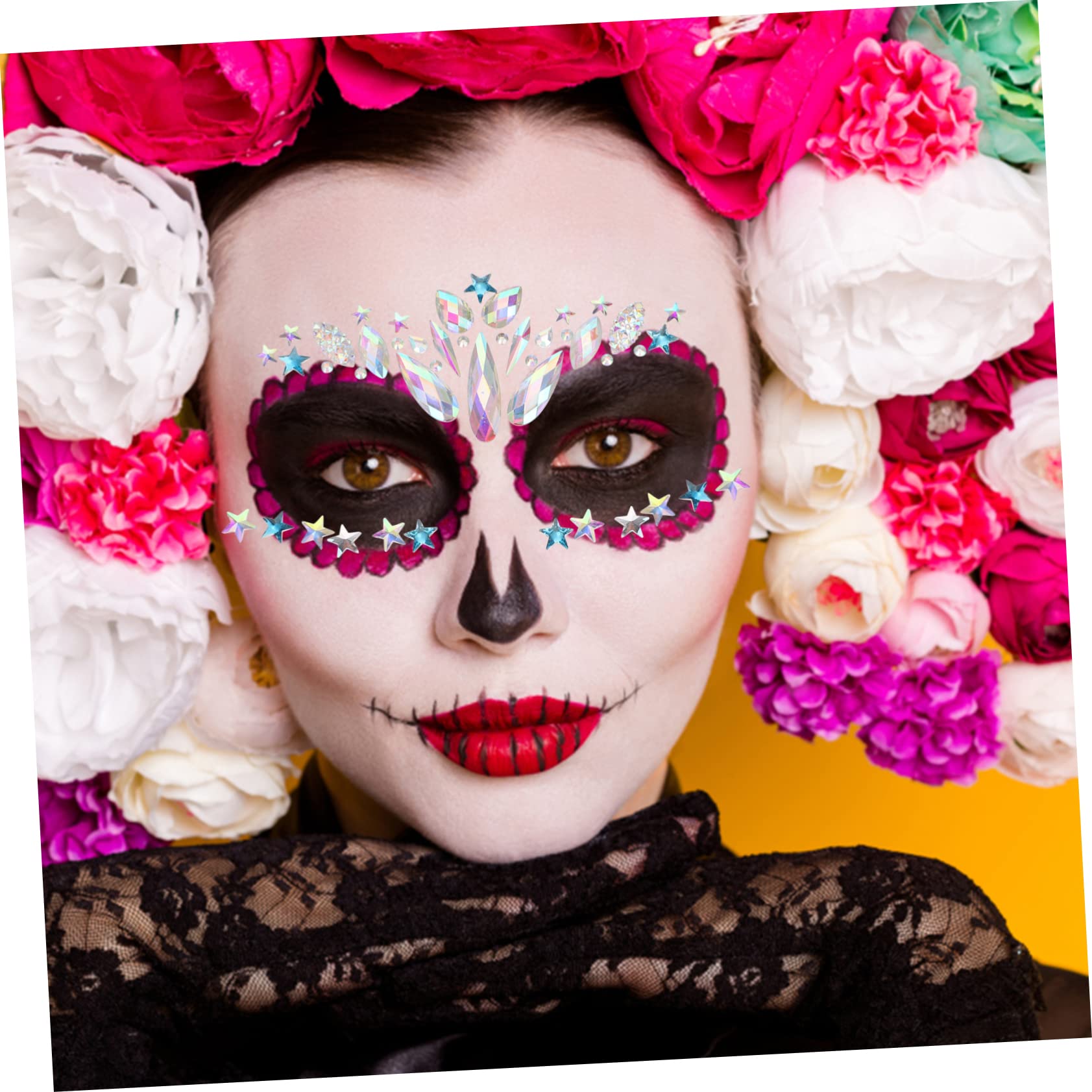 FOMIYES 20fogli Adesivi Strass Faciali Stickers Occhi e Sopracciglia Di Gemme Strass Autoadesive Per Festival Feste e Cosplay Decorazioni Per Trucco e Costumi