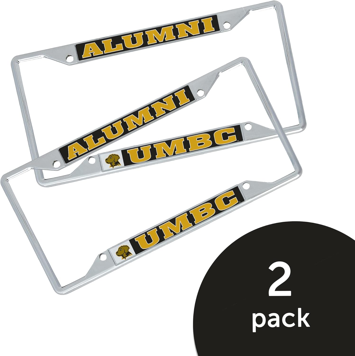 Desert Cactus University of Maryland Baltimore County Car Accessories Metal License Plate Frame for Front or Rear of Car (Alumni 2 Pack) - Image 2