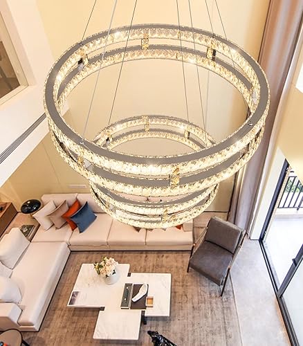 Miniatura 4 de dolria Candelabros de cristal modernos LED para sala de estar, regulable, comedor, montaje empotrado, lámpara colgante LED para dormitorio,
