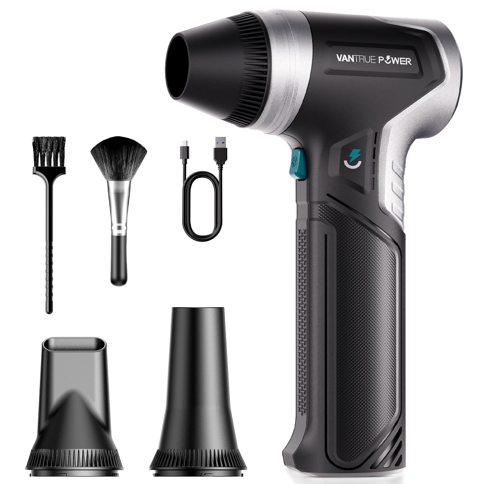 T800 Souffleur Air Comprimé – 800G Pression max, souffleur puissant sans fil, moteur sans balais rechargeable et durable, 3 vitesses réglables pour clavier, voiture, maison, ter