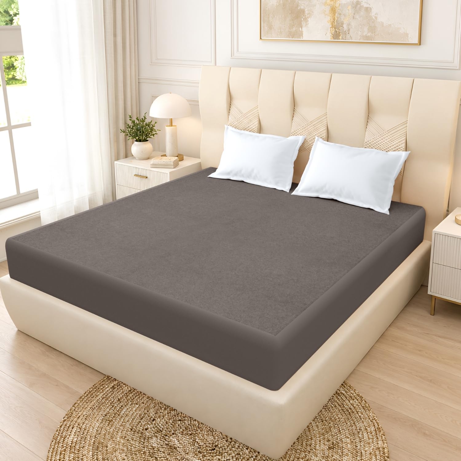 Rivermoor Waterproof Mattress Protector King 72x72 Inches Dark Grey - Image 1
