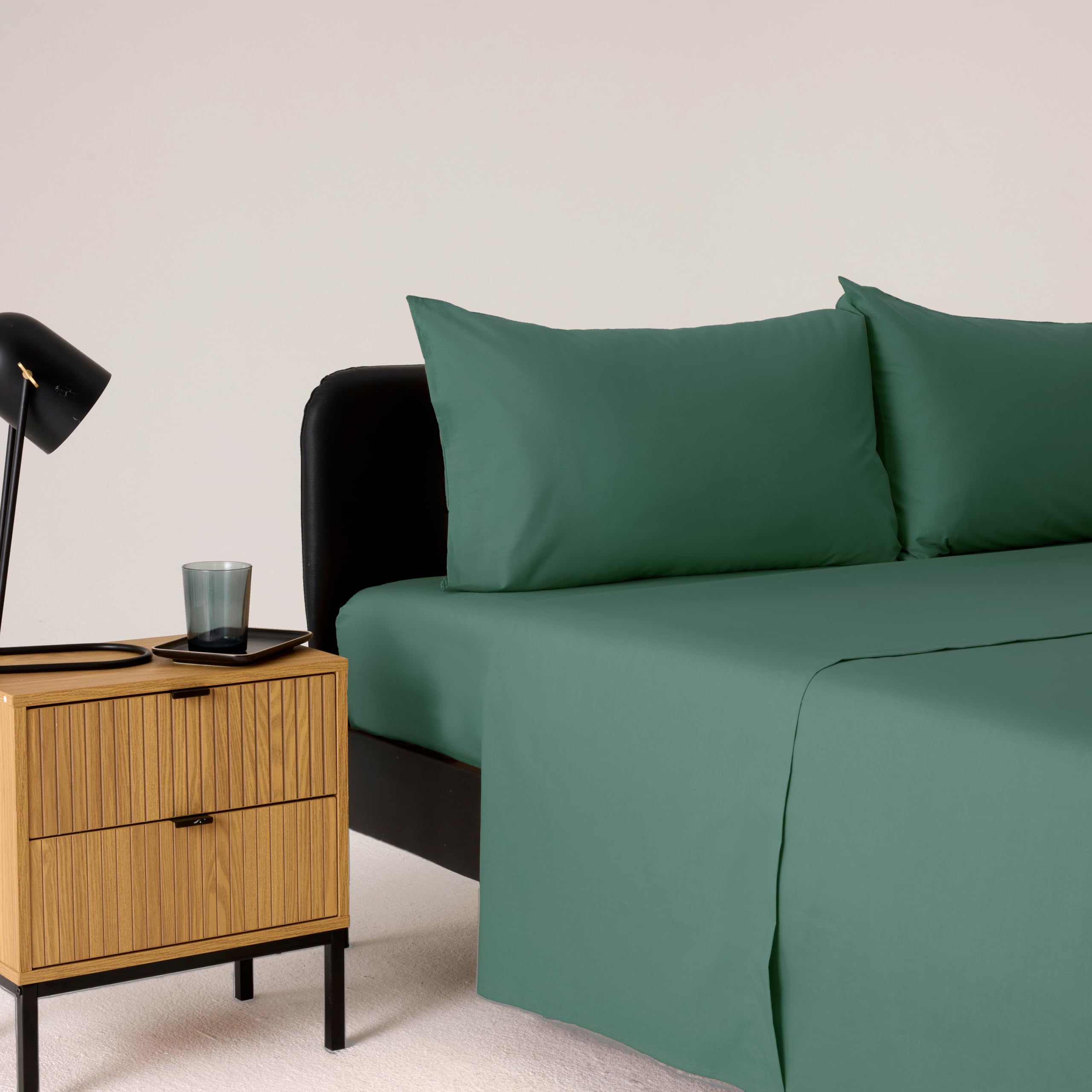 Bassetti Completo Letto Matrimoniale, Salvia, 100% Cotone, 240X280 cm, Set Lenzuola, Parure, Lavabile In Lavatrice, Lenzuolo Sopra, Lenzuolo Sotto Con Angoli, 2 Federe