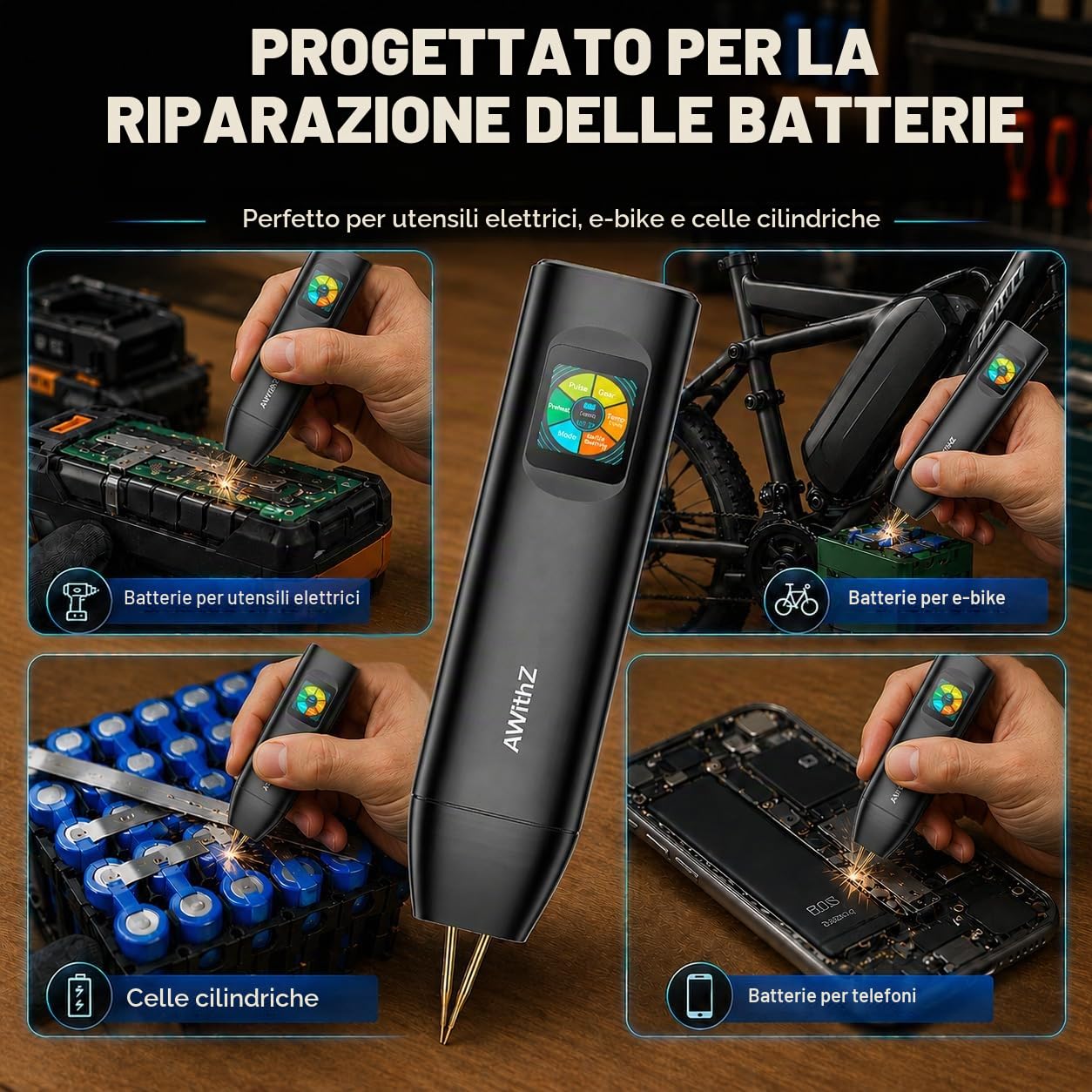 H5 Saldatrice a punti per batterie,aggiornata da 0,1-0,3mm con doppia uscita a impulsi, 5000mAh 0,2mm di nichel puro, 99 livelli regolabili (H5)