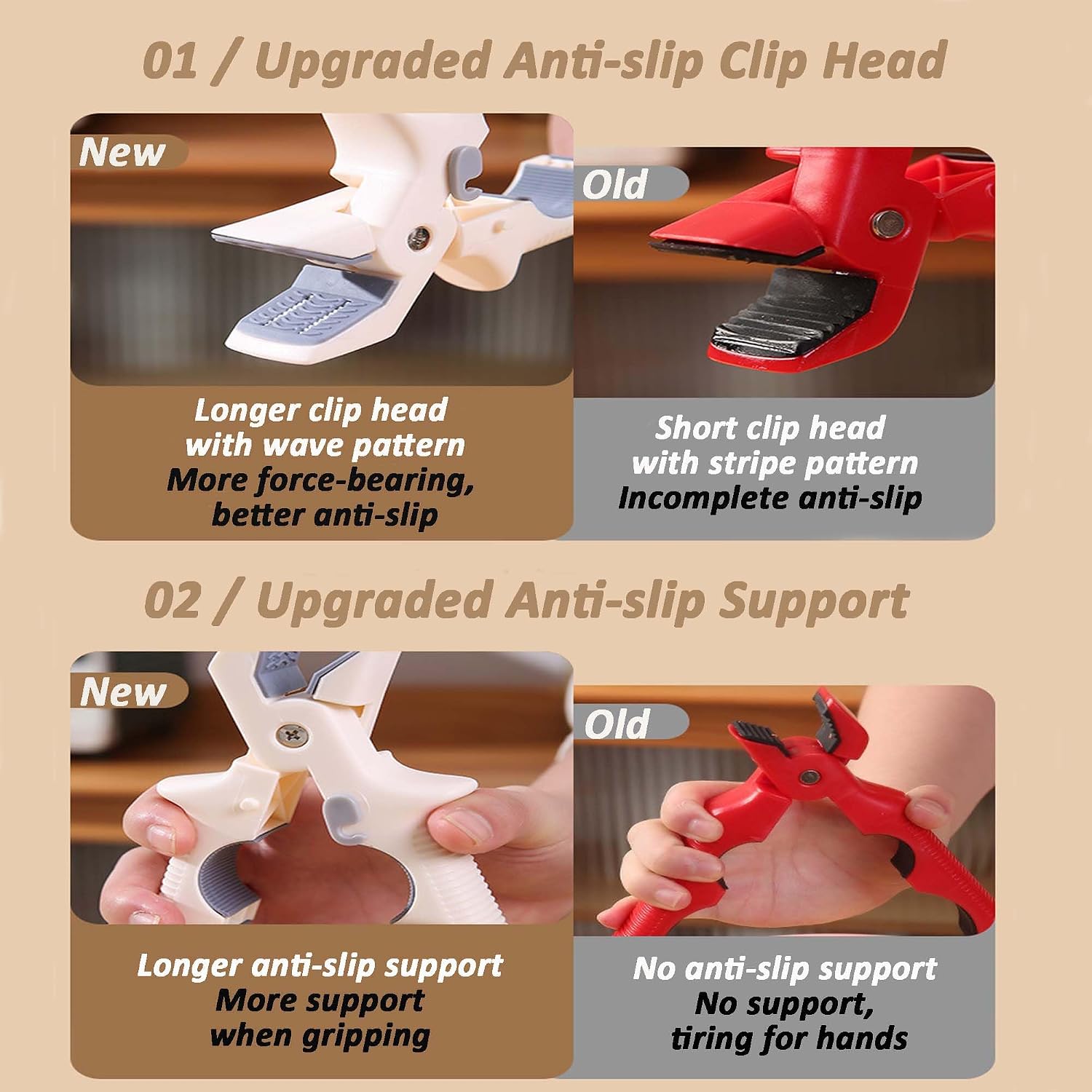 2 Pcs Upgraded Anti-Scald Hot Plate Gripper&Bottle Opener with Lock, Multi-Angle Hot Bowl&Plate Holder Clips, Non-Slip Heat-Resistant Silicone Dish Clamp for Steamer, Oven, Microwave (Red & White) image 3