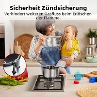 GASLAND GH30SF Beépíthető Gázfőzőlap 2 égővel Rozsdamentes Acél 30cm 3
