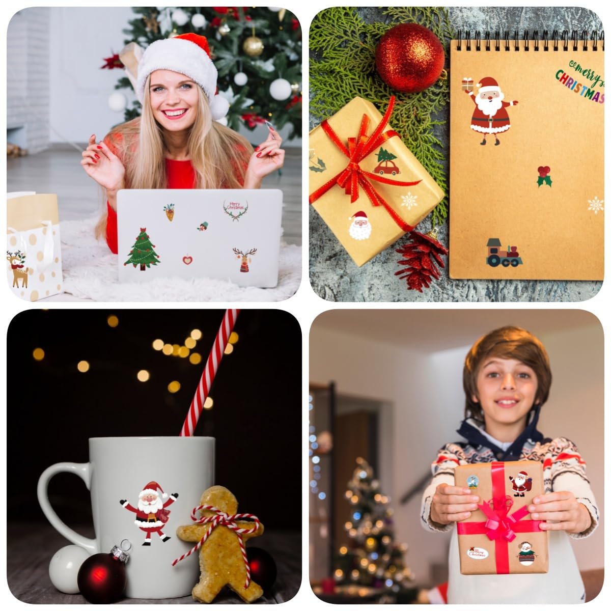 Autocollants De Noel Goettes Noël Vacances Cadeau Autocollants