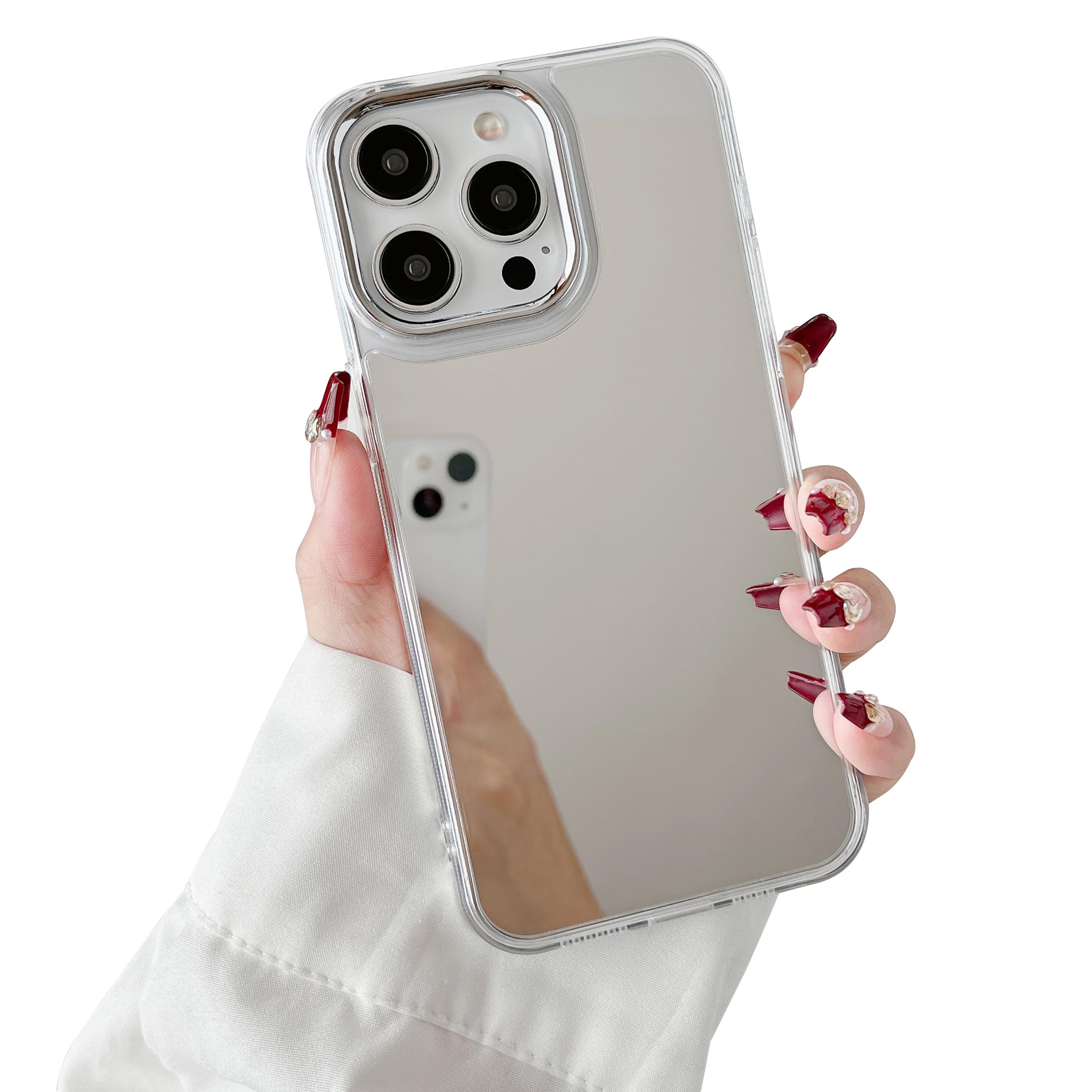 ★iPhone 15ProMax ケース フレームレス 黒色 クリア メイク 鏡 Amazon.co.jp: ZTOFERA iPhone 15 Pro Maxケース用、可愛い