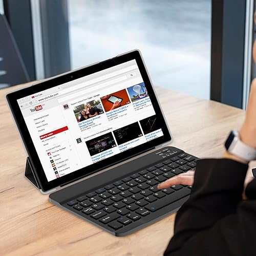 Miniatura 6 de YQSAVIOR Android 13 Tablet 10 Inch, 12GB RAM 128GB ROM 1TB Expand, 2 in 1 Computer Tablet with Keyboard, IPS HD Screen, 6000mAh, 2.4G5GWiFi 6