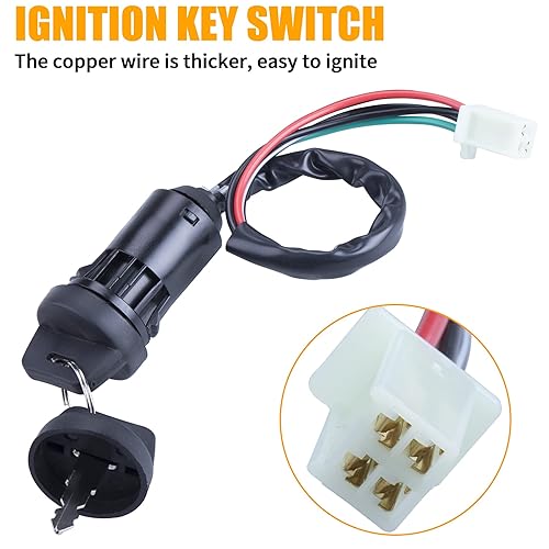 Miniatura 6 de Interruptor de llave de encendido de 4 cables, 4 pines y D8TC A7TC, apto para 50cc 70cc 90cc 110cc 125cc 150cc 200cc 250cc TaoTao SUNL ATV Dirt Bike