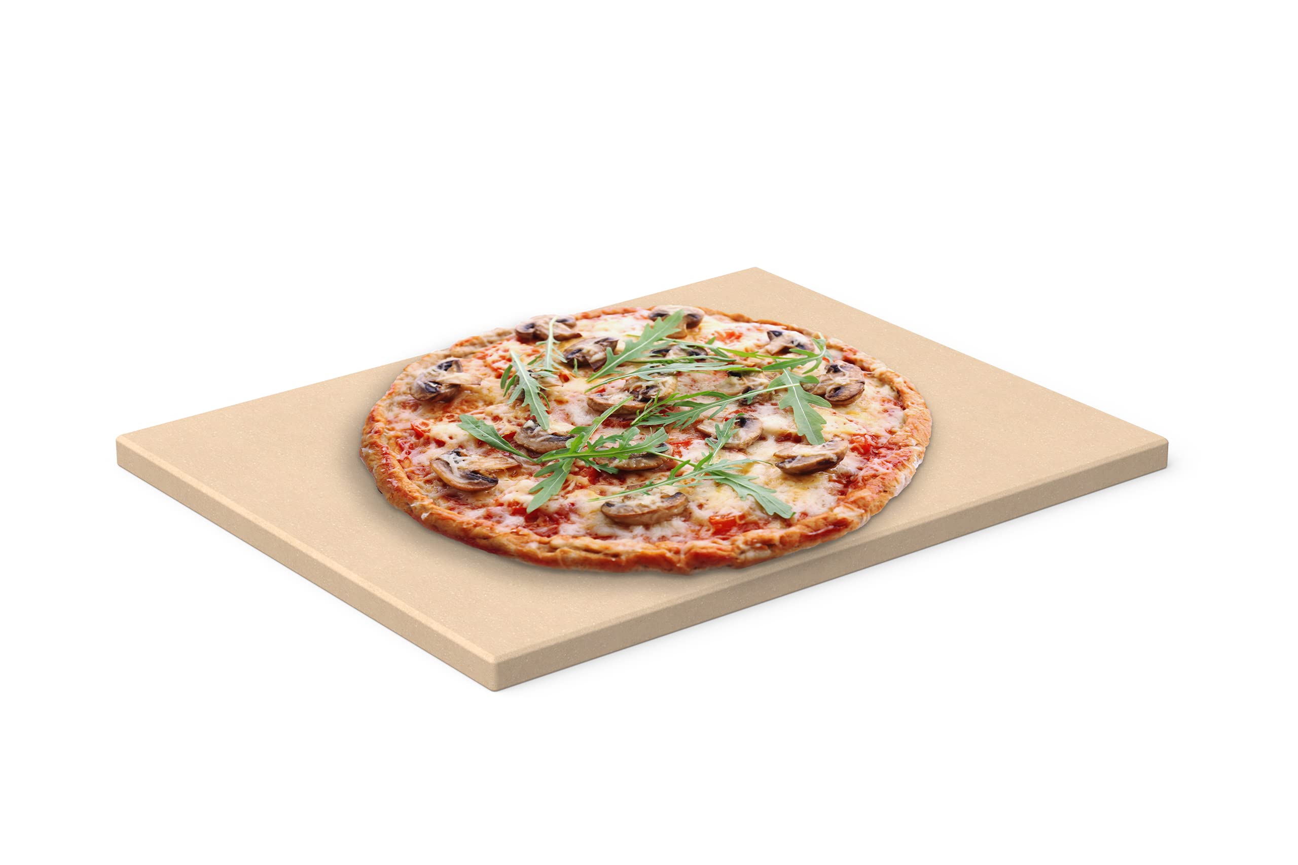 Chef Pomodoro Pizza Stone For Grill and Oven, Rectangular Natural Baking Stone for Ovens and Grills, Square Pizza Cooking Stone for Pizza and Bread - 15" x 12"