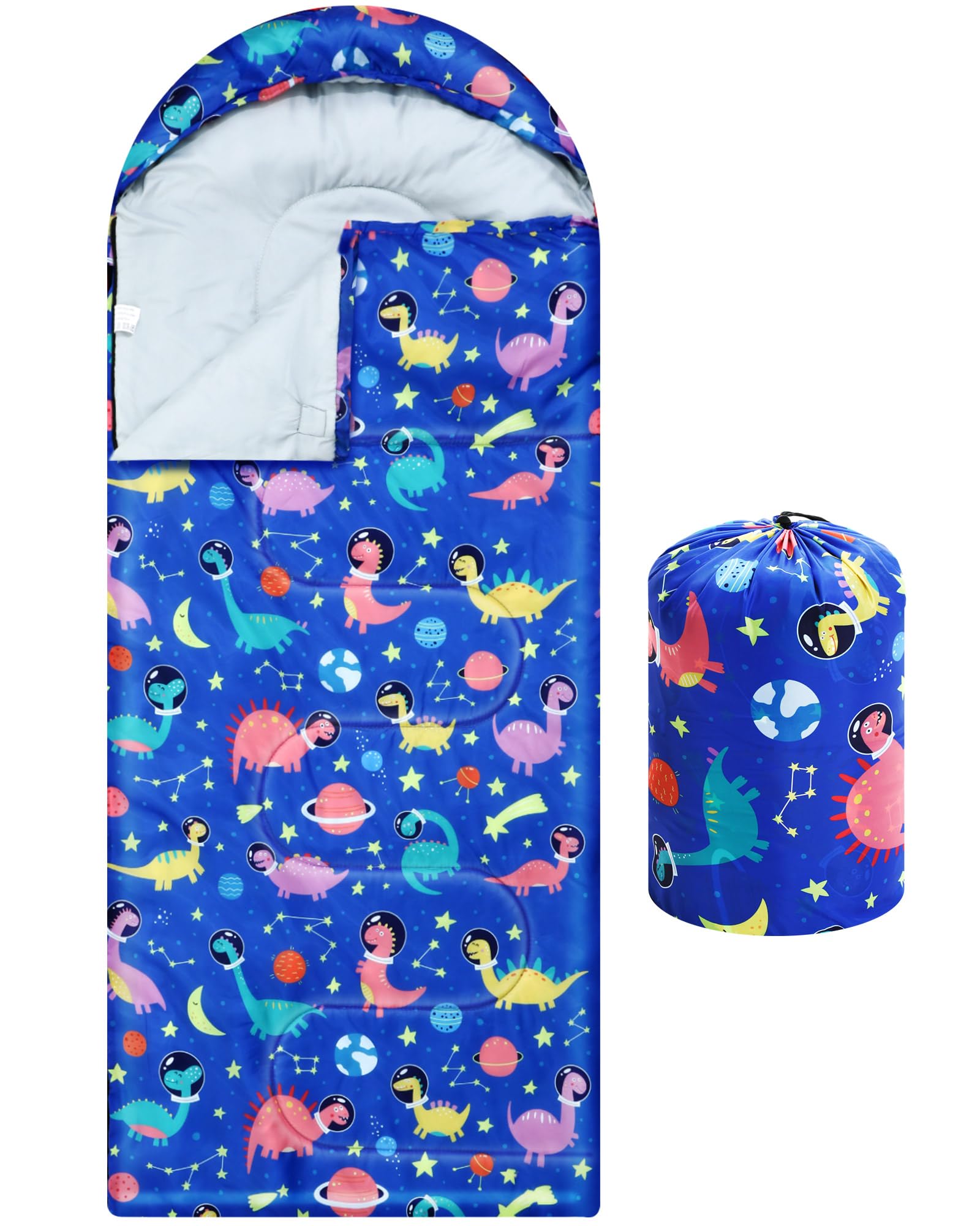 Camping Sleeping Bag for Kids 3 Season Warm Cool Cold Weather Waterproof Sleeping Sack for Boy Girl with Carry Bag Adult Travelling Outdoor Camping