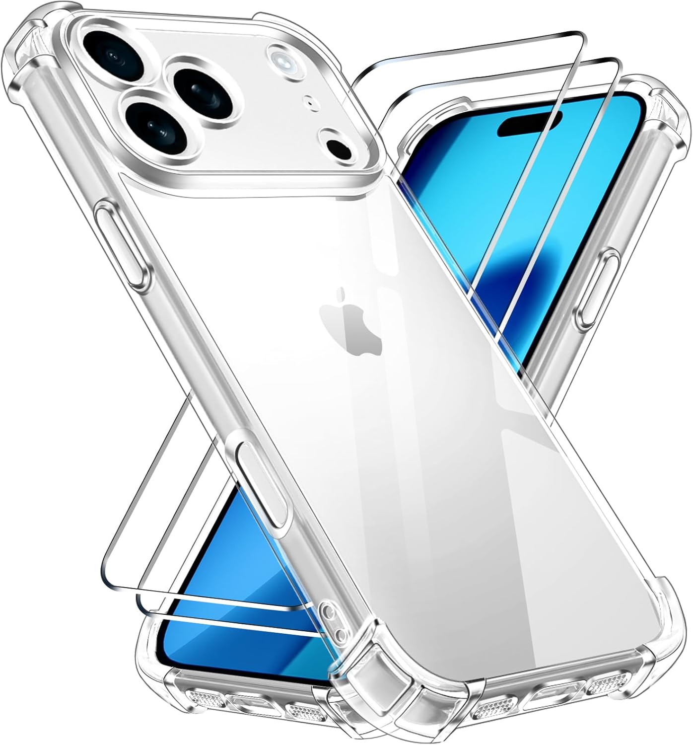 LYXFZQ 3 in 1 Case Compatible For iPhone 17 Pro Max 6.9″, Case and 2 Pack Tempered Glass Screen Prot… LYXFZQ 3 in 1 Case Compatible For iPhone 17 Pro Max 6.9″, Case and 2 Pack Tempered Glass Screen Prot…