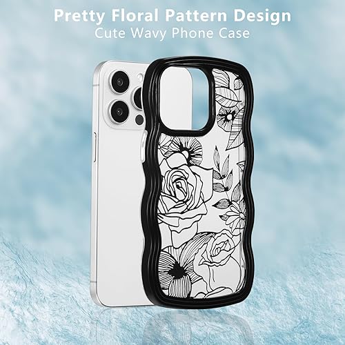 Miniatura 10 de XIZYO Funda para iPhone 13 Pro, bonita funda protectora de poliuretano termoplástico a prueba de golpes, con marco de ondas rizadas y onduladas,