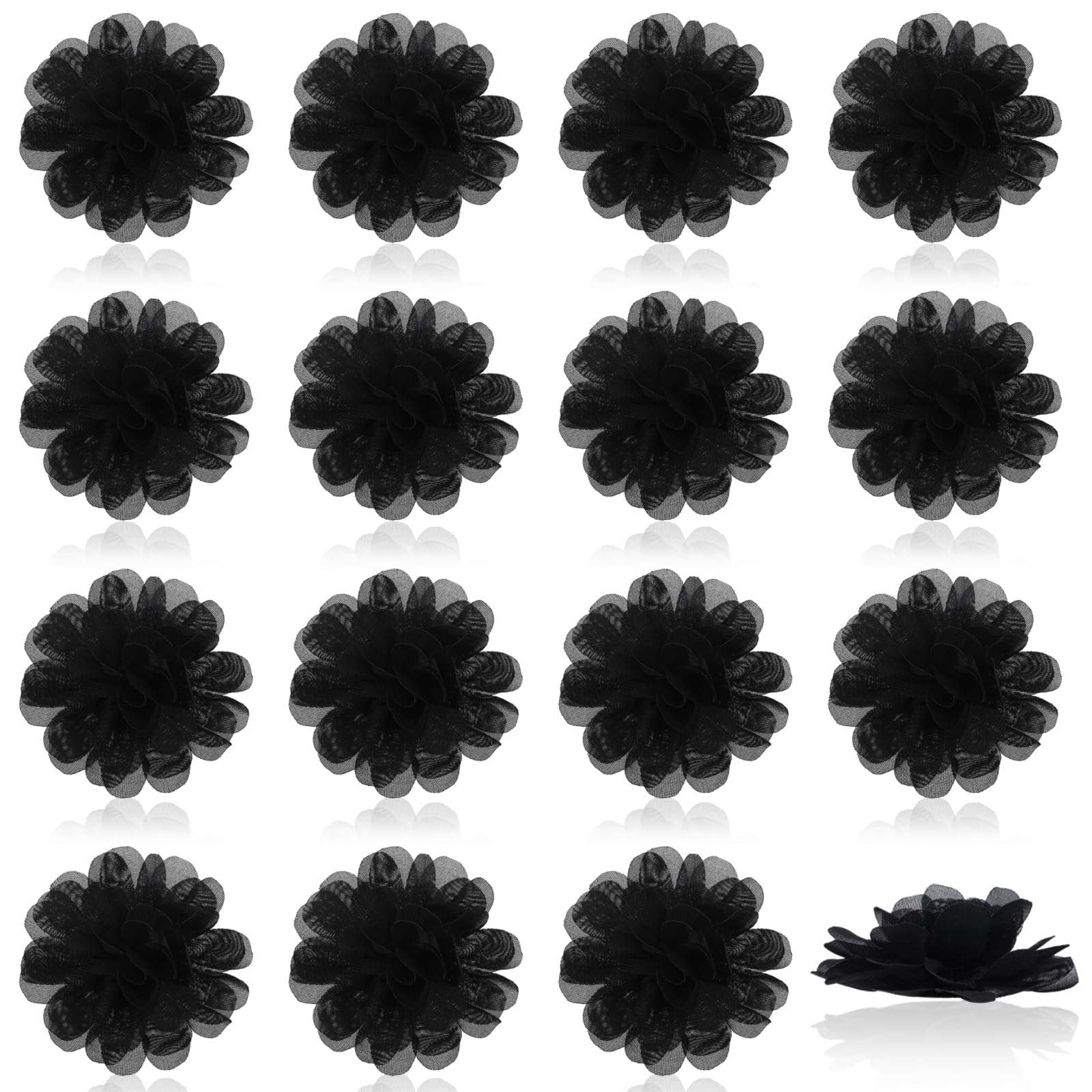 Fleurs en tissu noir CHGCRAFT pour personnaliser vos robes et bandeaux