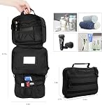 SUNRISING Toiletry Bag for Men Hanging Travel Dopp Kit Shaving Hygiene Organizer Durable Bathroom Essentials for Short Trips Camping Black