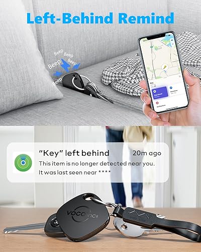 Miniatura 3 de VOCOlinc Buscador de llaves, localizador de artículos de rastreador de equipaje compatible con Find My (solo iOS), rastreador Bluetooth inteligente
