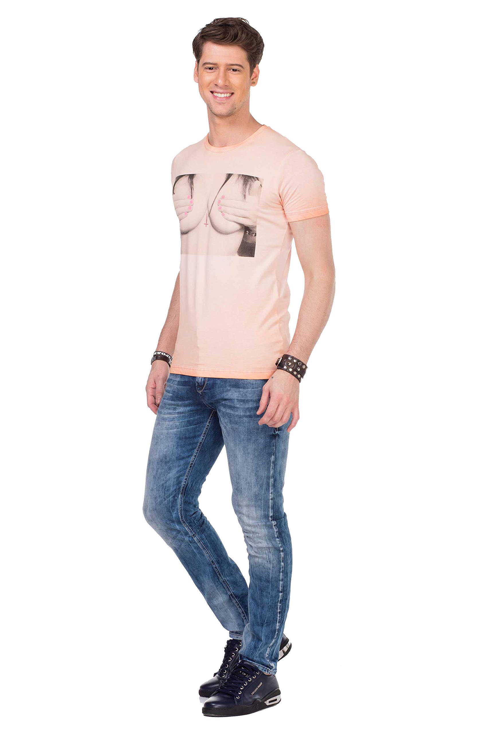 Cipo & Baxx Herren Jeans Hose Straight Fit Denim – Klassisch, Slim, Used Look