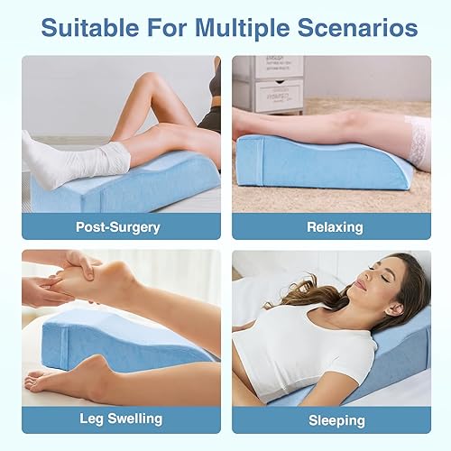 Miniatura 2 de Almohadas de elevación de piernas para después de la cirugía, almohada de elevación de piernas para lesiones o descanso, almohada de cuña de espuma