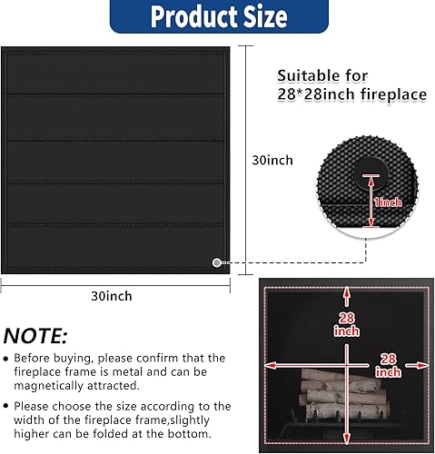Miniatura 2 de Funda magnética para chimenea, bloquea la chimenea que detiene la pérdida de calor, tapón de chimenea para interiores, ahorra energía, cubierta