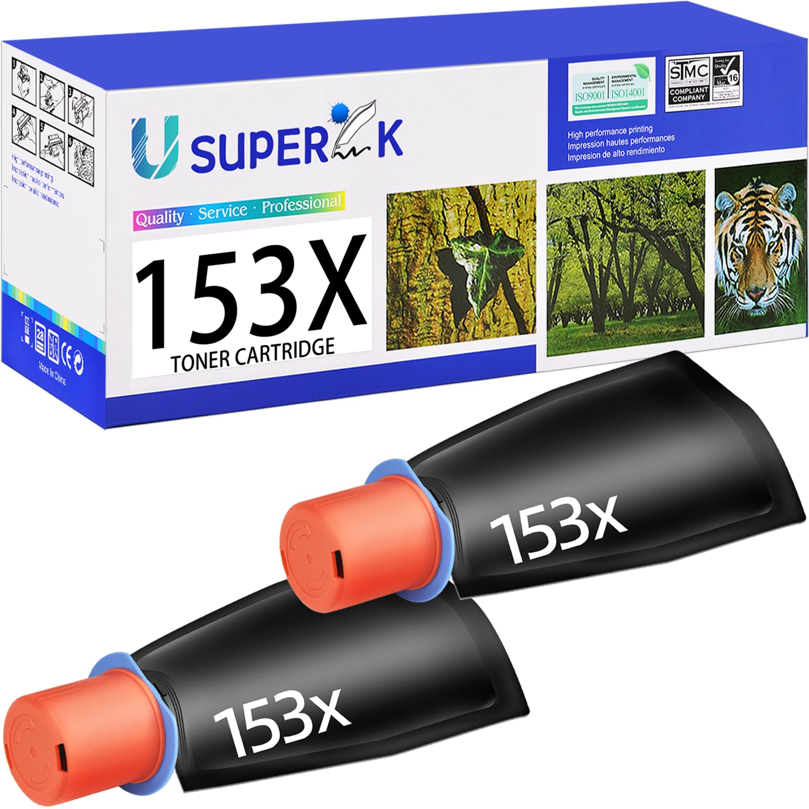 USUPERINK 153X Black Compatible Toner Reload Kit Replacement for HP W1530X 153X Toner Cartridge use for Laser Jet Tank 1504 1504w 2504 2504dw MFP