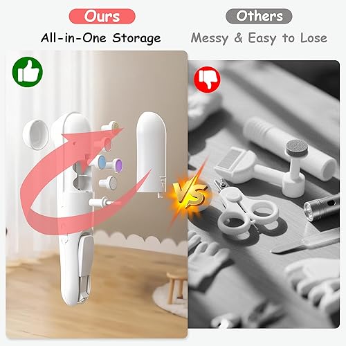 Miniatura 7 de Cortador de uñas eléctrico para bebés, kit de lima de uñas seguro para recién nacidos, niños pequeños o adultos, cuidado de uñas de los pies, con