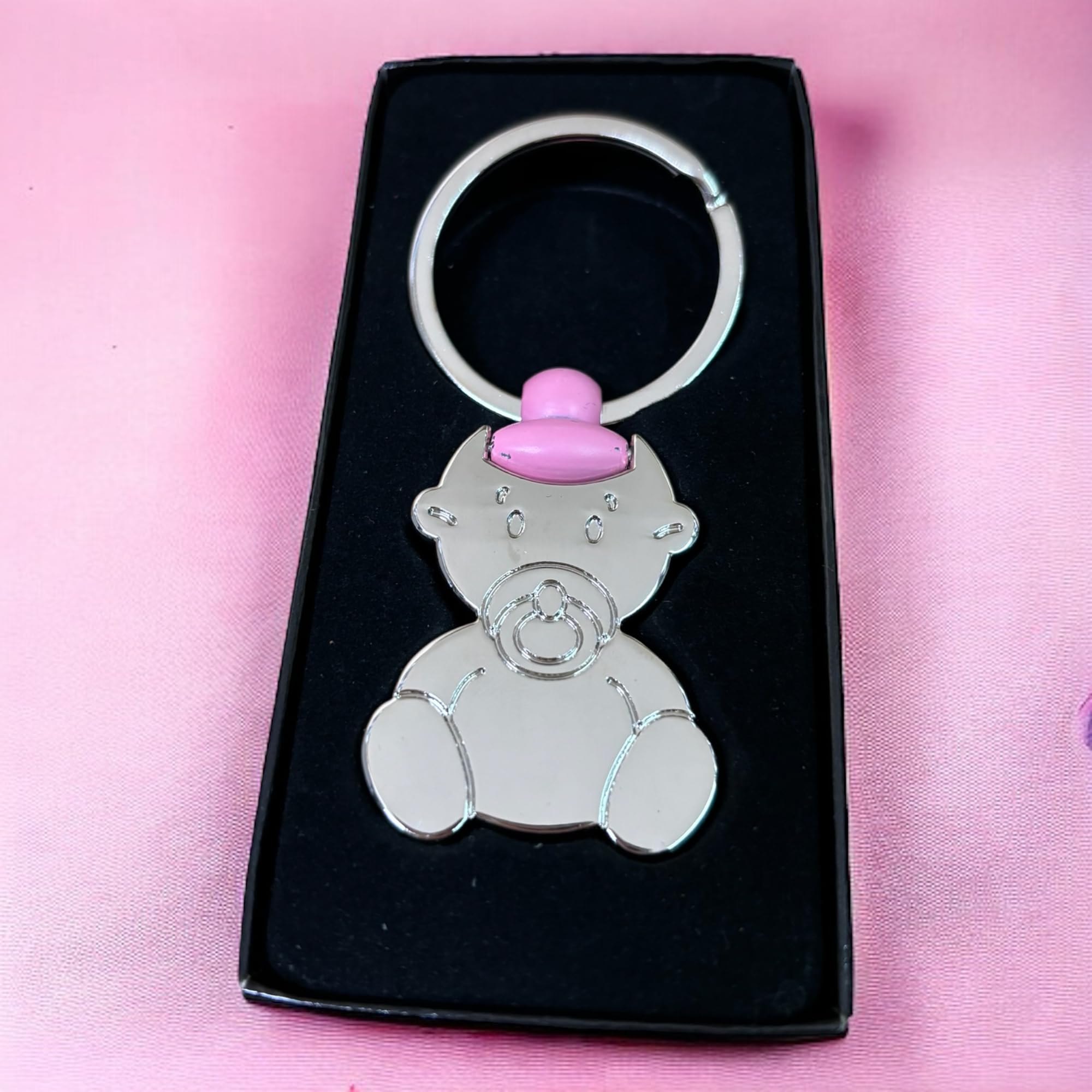 Curia Grabador - Pack 10 Llaveros Bautizo Niña Personalizados con Nombre y Fecha - Recuerdo de Metal Grabado, Rosa. Detalles originales para Bautizo
