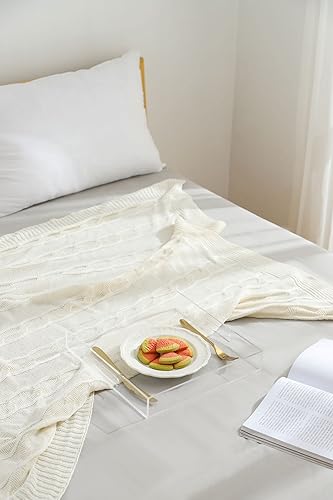 Miniatura 6 de BEYLANG Bandeja de acrílico transparente resistente con asas, 12 x 12 pulgadas, para servir café, aperitivo, desayuno, mayordomo, bandeja para