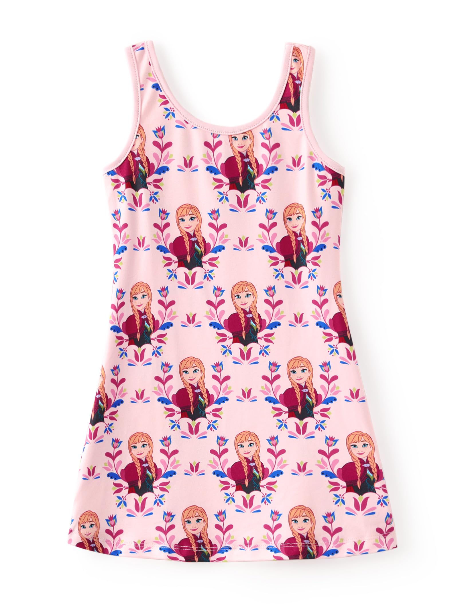 Disney Frozen Elsa Princess Minnie Stitch Toddler Girl Tank Dress Summer Beach Holiday Sleeveless A-Line Sundress 2-13 Years
